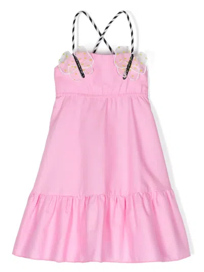 Wauw Capow By Bangbang Kids' Lola Butterfly Cotton Dress In Pink