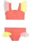 Wauw Capow By Bangbang Loretta Ruffled Bikini Set In Orange