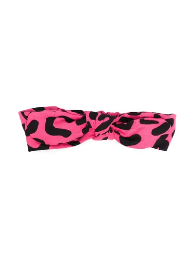 Wauw Capow By Bangbang Kids' Molly Leopard Print Headband In Pink