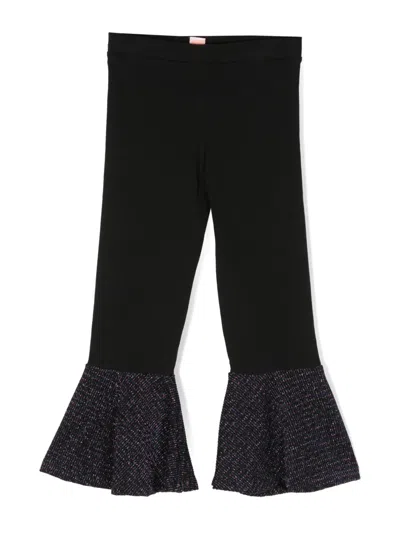 Wauw Capow By Bangbang Kids' Move Glitter-detail Trosers In Black