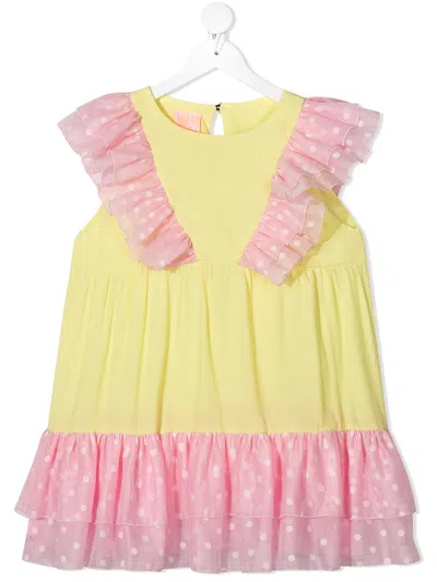 Wauw Capow By Bangbang Kids' Oline Polka Dot Print Dress In Yellow