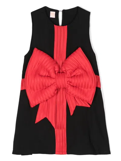 Wauw Capow By Bangbang Kids' Perfect Bow-detail Dress In Black