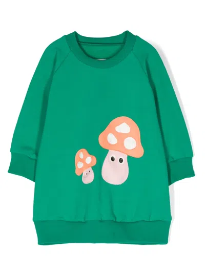 Wauw Capow By Bangbang Babies' Portebella Organic-cotton Dress In Green