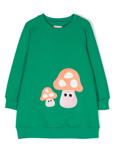 Wauw Capow By Bangbang Kids' Portebella Organic Cotton Dress In Green