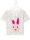 Wauw Capow By Bangbang Rabbit Embroidered T-shirt In White
