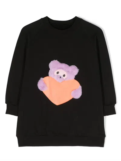 Wauw Capow By Bangbang Babies' Rica Organic-cotton Dress In Black