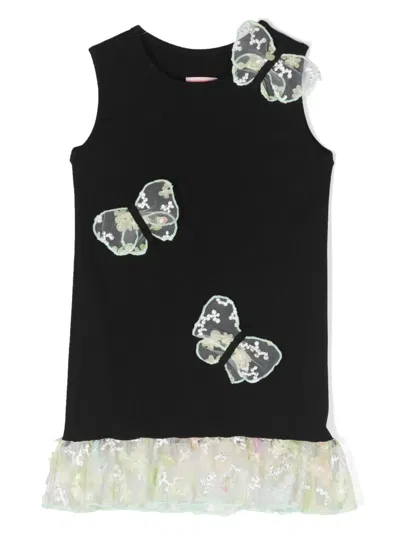 Wauw Capow By Bangbang Kids' Roberta Butterfly Jersey Dress In Black