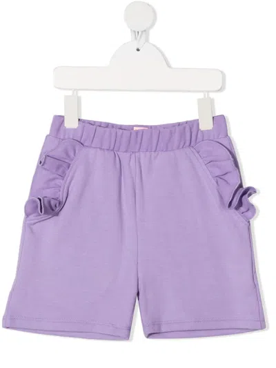 Wauw Capow By Bangbang Kids' Ruffle-trimmed Shorts In Purple