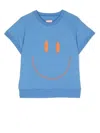 Wauw Capow By Bangbang Smile-embroidered Cotton T-shirt In Blue
