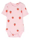 Wauw Capow By Bangbang Strawberry-print Short-sleeved Bodysuit In Pink