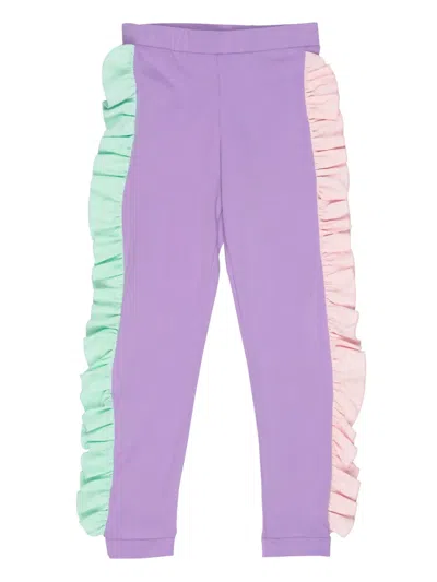 Wauw Capow By Bangbang Kids' Stretch-cotton Leggings In Purple