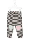 Wauw Capow By Bangbang Striped Heart-patch Leggings In White