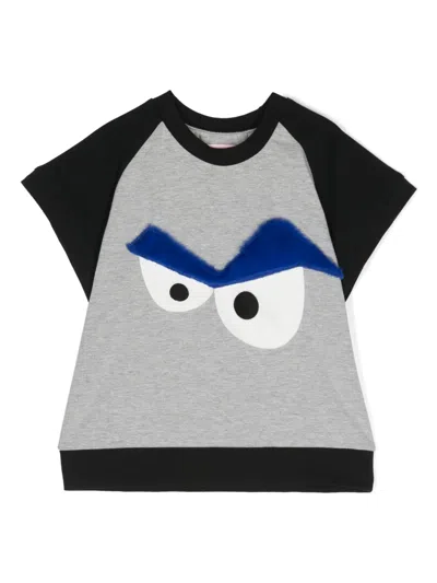 Wauw Capow By Bangbang Kids' Thor Colourblock T-shirt In Grey