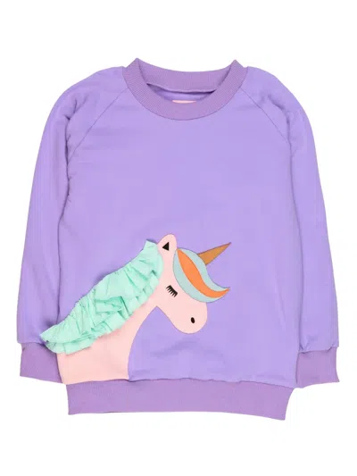 Wauw Capow By Bangbang Kids' Uma Unicorn Sweatshirt In Purple
