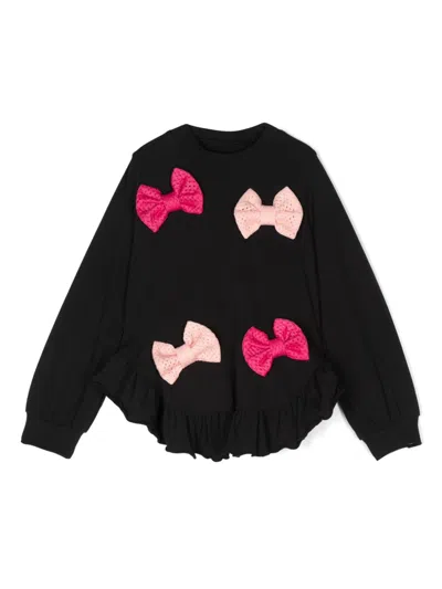 Wauw Capow By Bangbang Kids' Willa Bow Blouse In Black