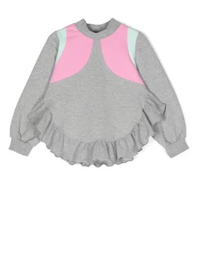 Wauw Capow By Bangbang Kids' Willa Colour-block Sweatshirt In Grau