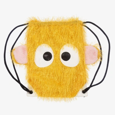 Wauw Capow Fluffy Yellow Drawstring Bag (30cm)