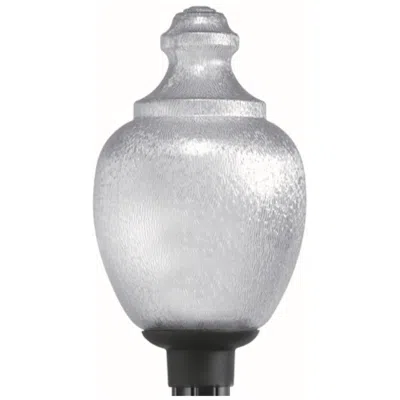 Wave Lighting 20" Acorn Clear Textured Post Top Light Black Poly Fitte