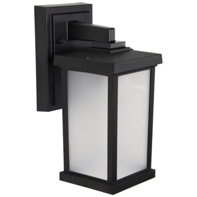 Wave Lighting Artisan 12" 4000k Black Outdoor Wall Light With Frosted