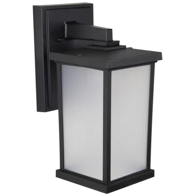 Wave Lighting Artisan 14" 4000k Black Outdoor Wall Light With Frosted
