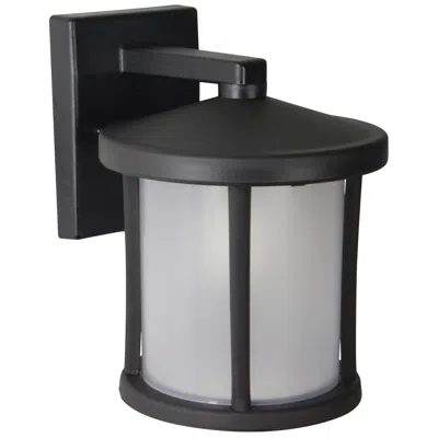 Wave Lighting Artisan Round 12" 3k Black Outdoor Light With Frosted Le