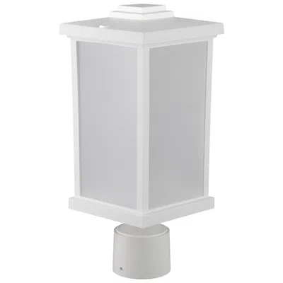 Wave Lighting Artisan Square 3000k White Post Top With Frosted Diffuser