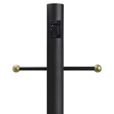 Wave Lighting Black 84" High Cross Arm Outlet Direct Burial Lamp Post