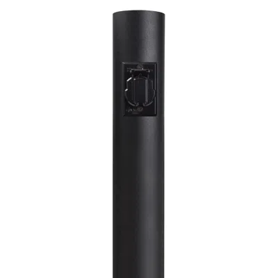 Wave Lighting Black 84" High Outdoor Direct Burial Lamp Post With Outlet