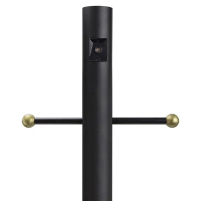 Wave Lighting Black 84"h Cross Arm Dusk-to-dawn Direct Burial Lamp Post