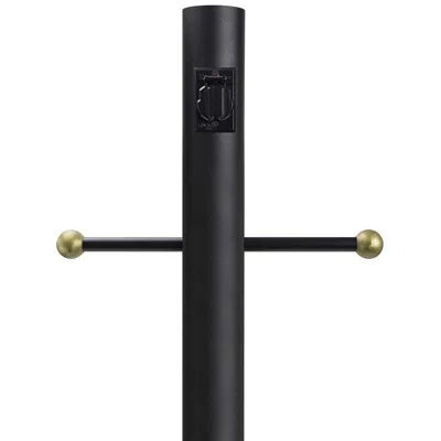 Wave Lighting Black 96" High Cross Arm Outlet Direct Burial Lamp Post