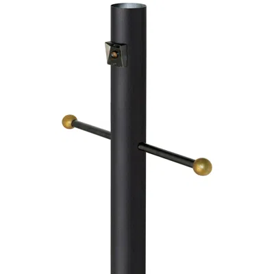 Wave Lighting Black 96"h Cross Arm Dusk-to-dawn Direct Burial Lamp Post