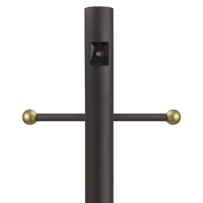 Wave Lighting Bronze 84"h Cross Arm Dusk-to-dawn Direct Burial Lamp Post