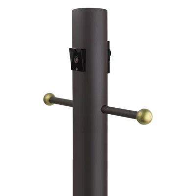 Wave Lighting Bronze 84"h Cross Arm Outlet Dusk-to-dawn Inground Lamp Post
