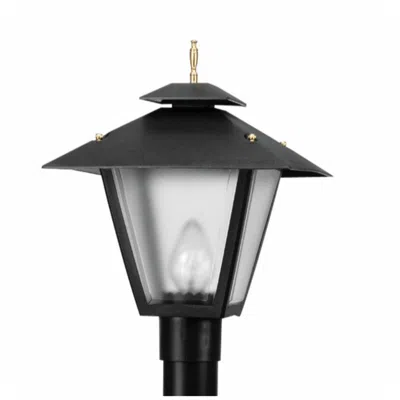 Wave Lighting Colonial Black 3000k Post Top Light Frosted Beveled Lens