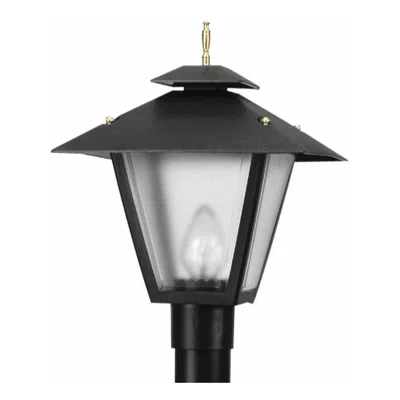 Wave Lighting Colonial Black Post Top Light Frosted Beveled Lens