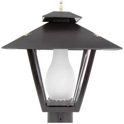 Wave Lighting Colonial Black Post Top Light With Glass Chimney Insert
