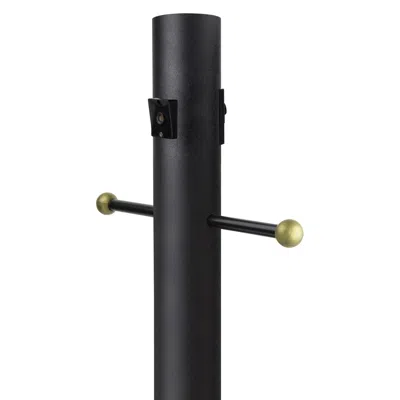 Wave Lighting Cross Arm In-ground Lamp Post 84" High Black With Dusk-to-dawn Sensor