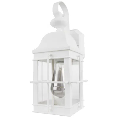 Wave Lighting New Town White Wall Fixture With Clear Acrylic Lens