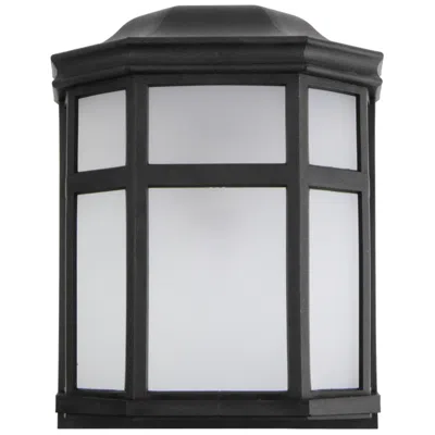 Wave Lighting Sedona Wide 3000k Led Black Composite Outdoor Wall Light Frosted Lens