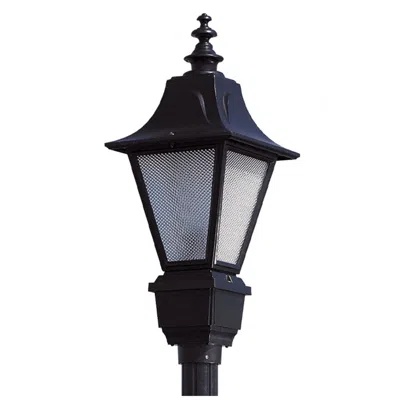 Wave Lighting Town Hall Black Post Top Light Clear Prism Lens