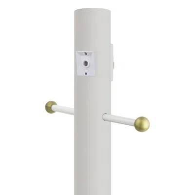 Wave Lighting White 84"h Cross Arm Outlet Dusk-to-dawn Inground Lamp Post