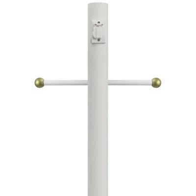 Wave Lighting White 96" High Cross Arm Outlet Direct Burial Lamp Post