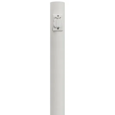 Wave Lighting White 96" High Outdoor Direct Burial Lamp Post With Outlet