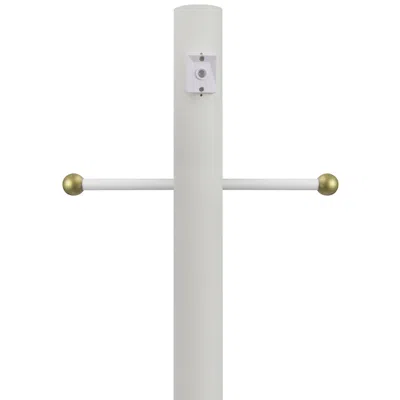 Wave Lighting White 96"h Cross Arm Dusk-to-dawn Direct Burial Lamp Post