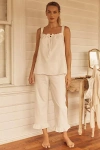 Waverles Swiss-dot Tank & Shorts Pajama Set In White