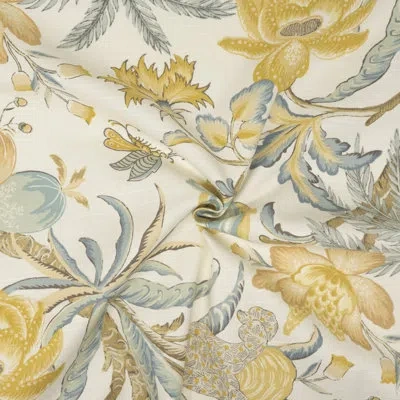 Waverly 100% Cotton Blonde Fiji Flora, Cut By Yard In Beige