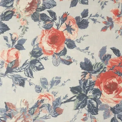 Waverly 54" Apple Hill Chambray 55% Linen/45% Cotton Blend Fabric, Cut By The Yard In Blue