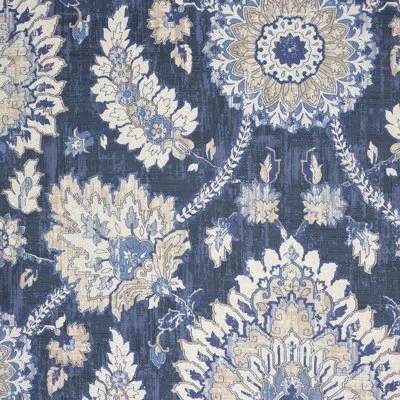 Waverly 54" Castleford Indigo 100% Cotton Duck Digital Print Fabric, Cut By The Yard In Blue