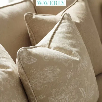 Waverly 54'' Follow The Trail Flax 100% Cotton Fabric, Cut By The Yard In Beige