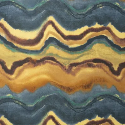 Waverly 54" In Layers Horizon 100% Cotton Digital Print Fabric, Cut By The Yard In Blue